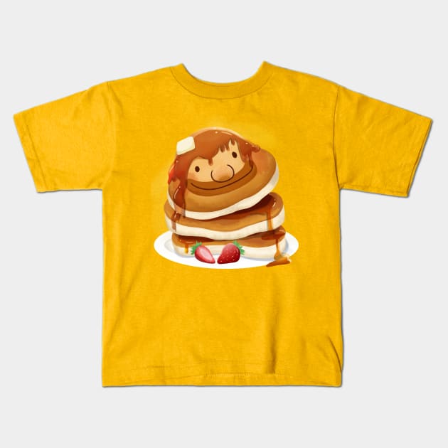 Pancake Smile Kids T-Shirt by Art By Ridley